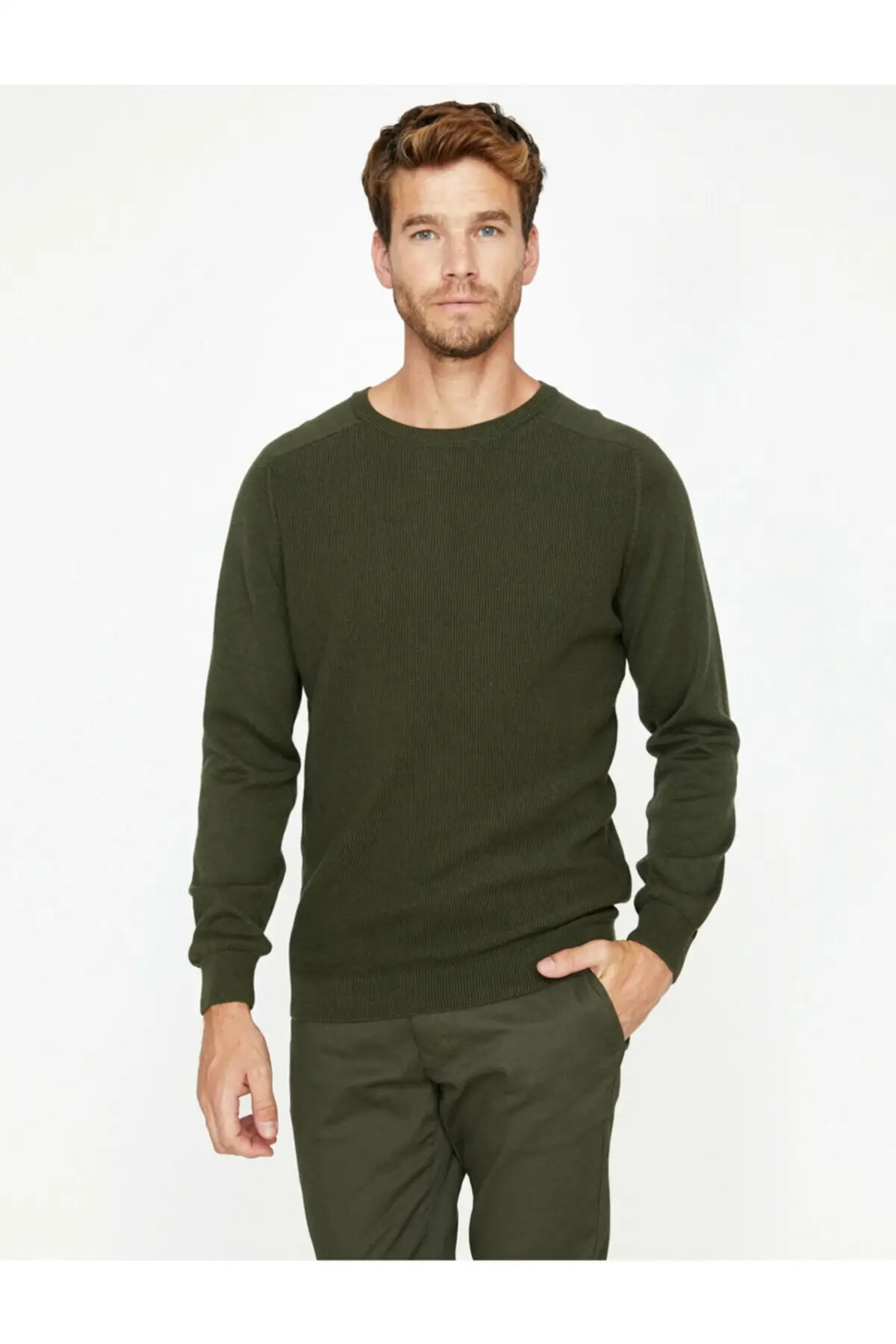 Koton мужской синий свитер с воротником для велоспорта 9 KAM94560OT| |