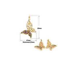 korea fashion gold pendant butterfly necklace ladies cubic zirconia gold filled jewelry women wholesale direct sales