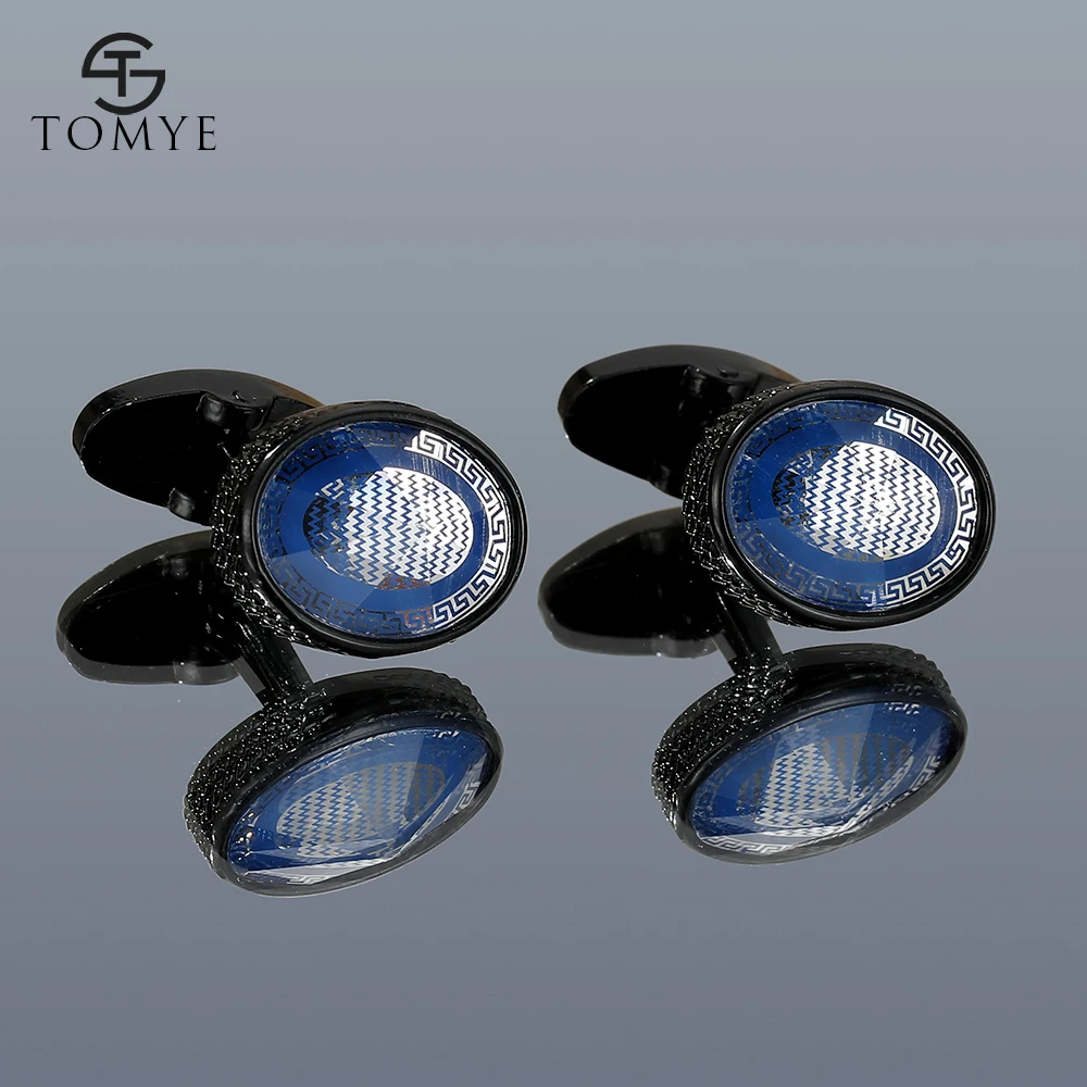 

Cufflinks for Men TOMYE XK20S070 High Quality Fashion Matte Black Ellipse Formal Business Dress Shirt Cuff Links Wedding Gifts