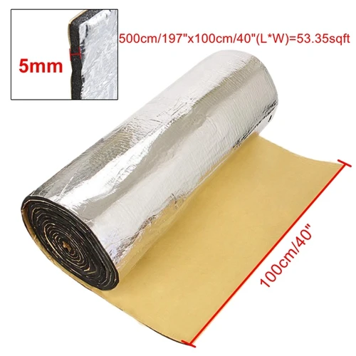 5mmx500cmx100cm Uxcell 197mil 5 мм 200/300/500 см* 100 см толстые автомобильные тепла шумоизоляция изоляционный мат лайнер тепло Шум изоляции deading коврик - Название цвета: 5mmx500cmx100cm