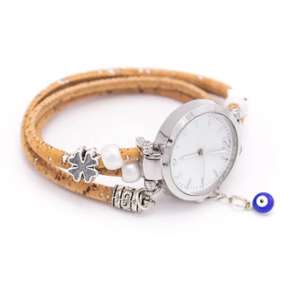 Пробковый ремешок для женских часов натурального цвета | Наручные часы