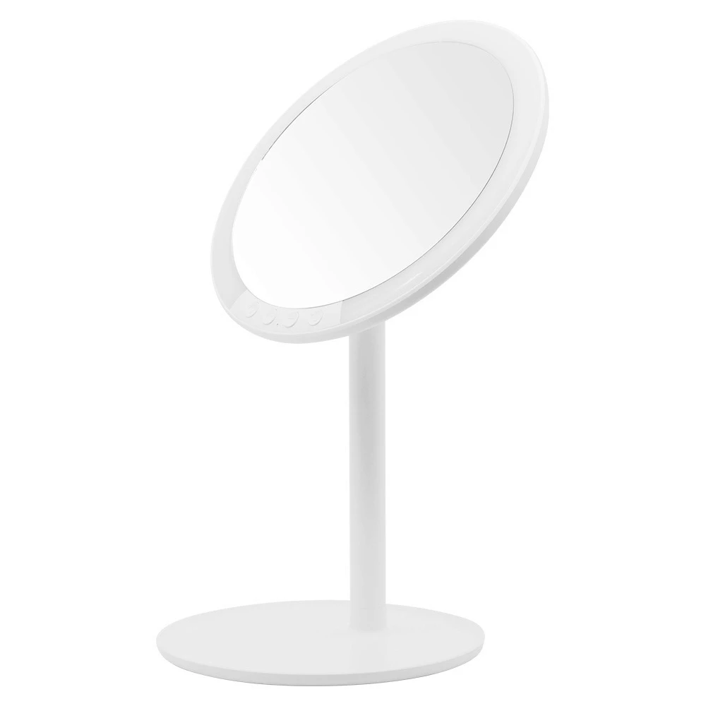 White 7X Лупа Макияж Зеркало Led с 66 бусинковые лампы косметическое зеркало с сенсорным выключателем 7-скорость вентилятора диммер 3 цвета для Настольный Штатив для путешествий - Цвет: White