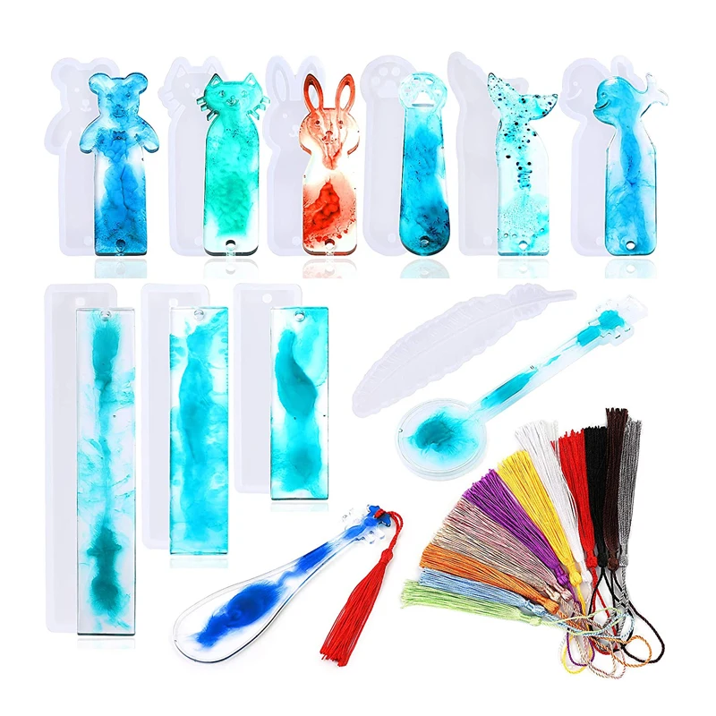 

Nonvor 12pcs Animal Silicone Bookmark Mold Epoxy Resin Molds with Tassels for Jewelry Making DIY Handmade Craft Casting Tools