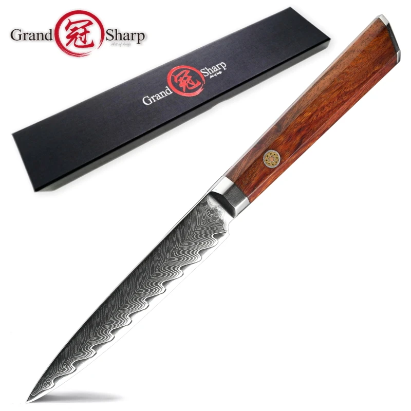 

Grandsharp Damascus Kitchen Knives Japanese Damascus Steel Utility Paring Chef Knife VG10 67 Layers Stainless Steel Cooking Tool