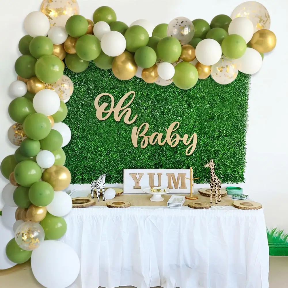 121 шт оливково зеленая конфетти латексные воздушные шары гирлянда арочный