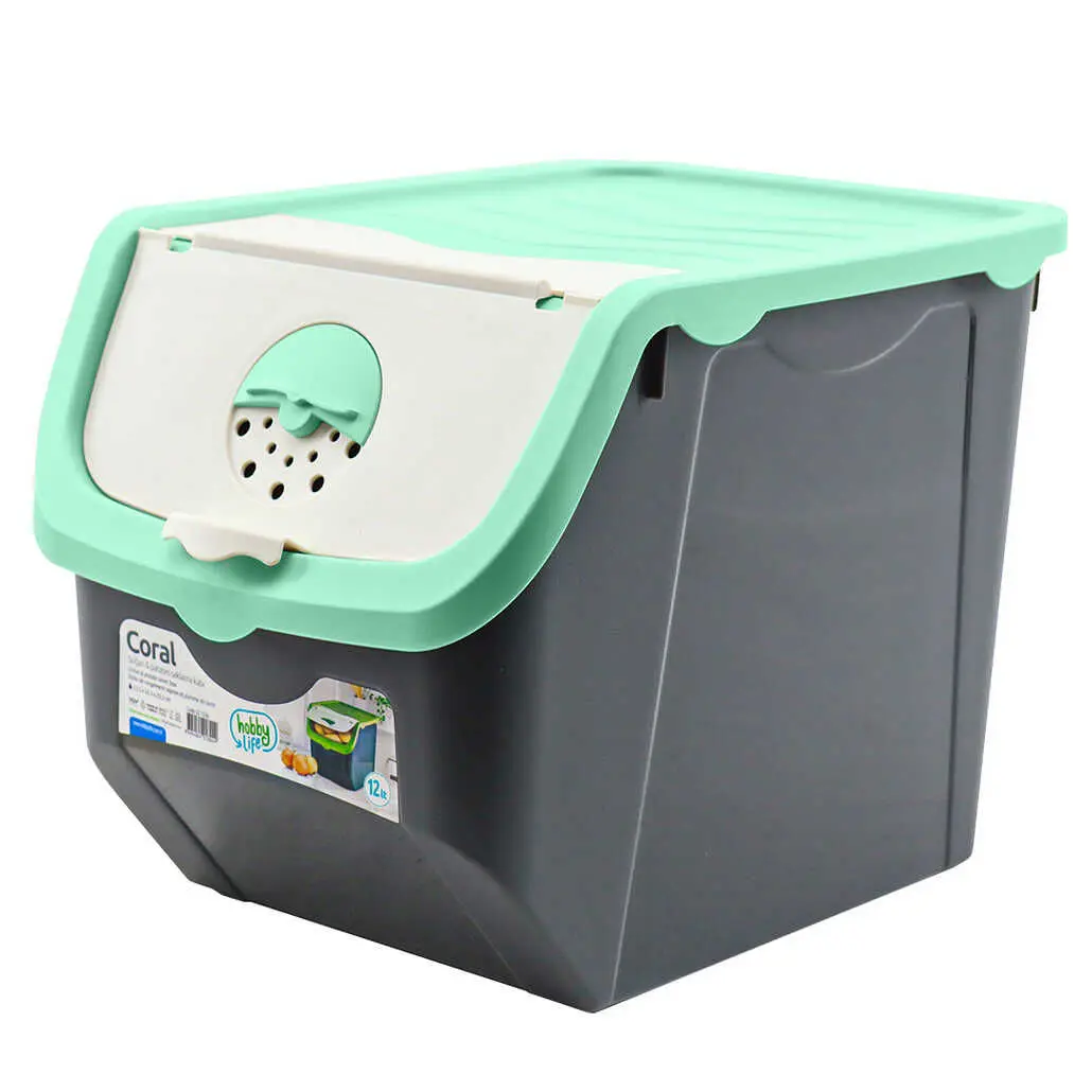 

Coral Potato Onion Garlic Storage Box Food Container Kitchen Storing Plastic Vegatable Keep Fresh