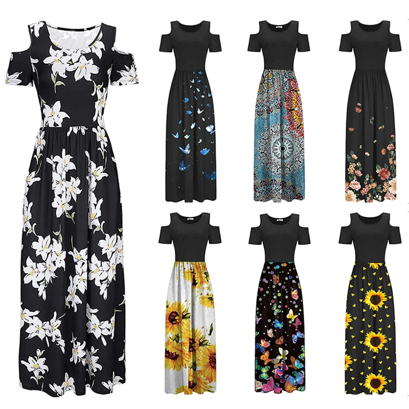 

Dress Women Evening Dresses Ever Pretty 2021 O-Neck A-Line Short Sleeve Sparkly Sexy Party Gown Icclek Floral Print Dress Sexy