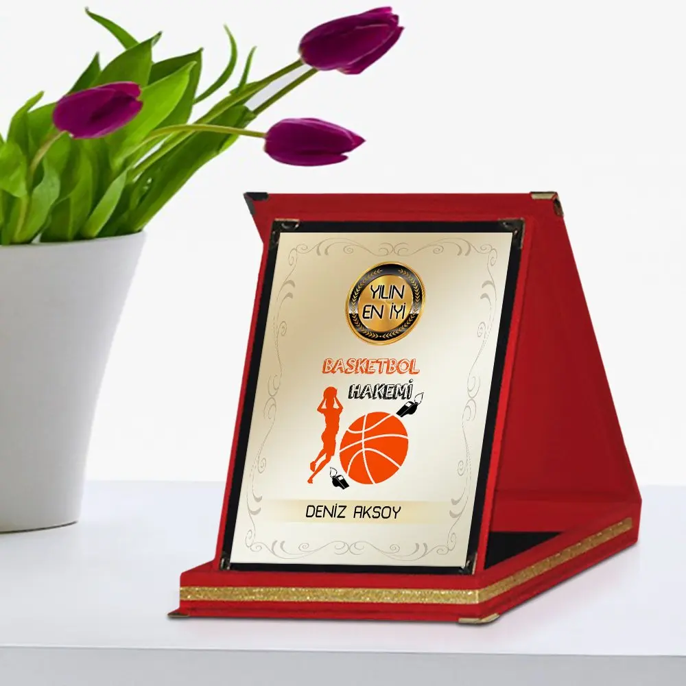 

Персонализированные лучший баскетбольный судья красный налет Award в год