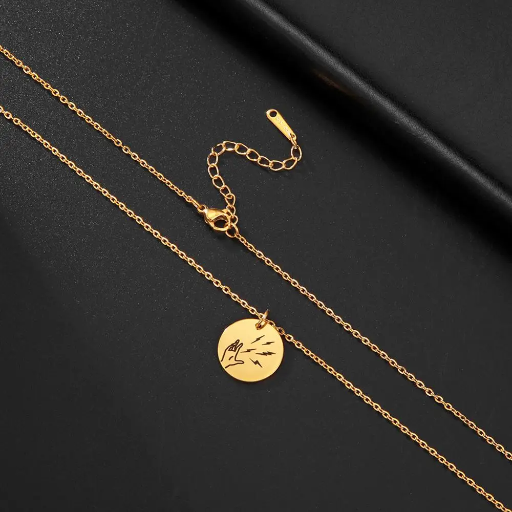 Likgreat Thunder ручная подвеска ожерелья для женщин влюбленных нержавеющая сталь шарм