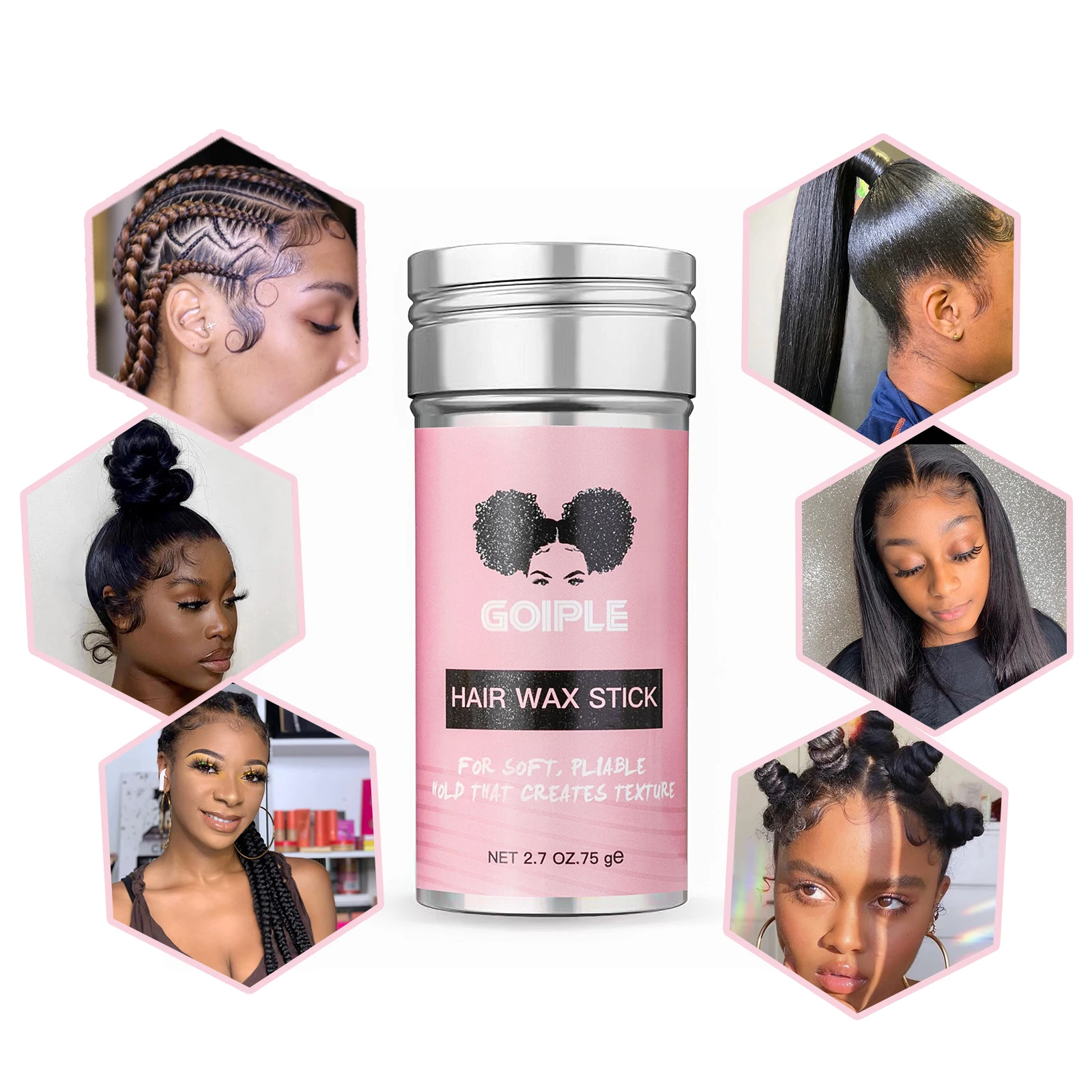 2 7 унции воск для укладки волос с контролем краев гладкая нежирная Восковая