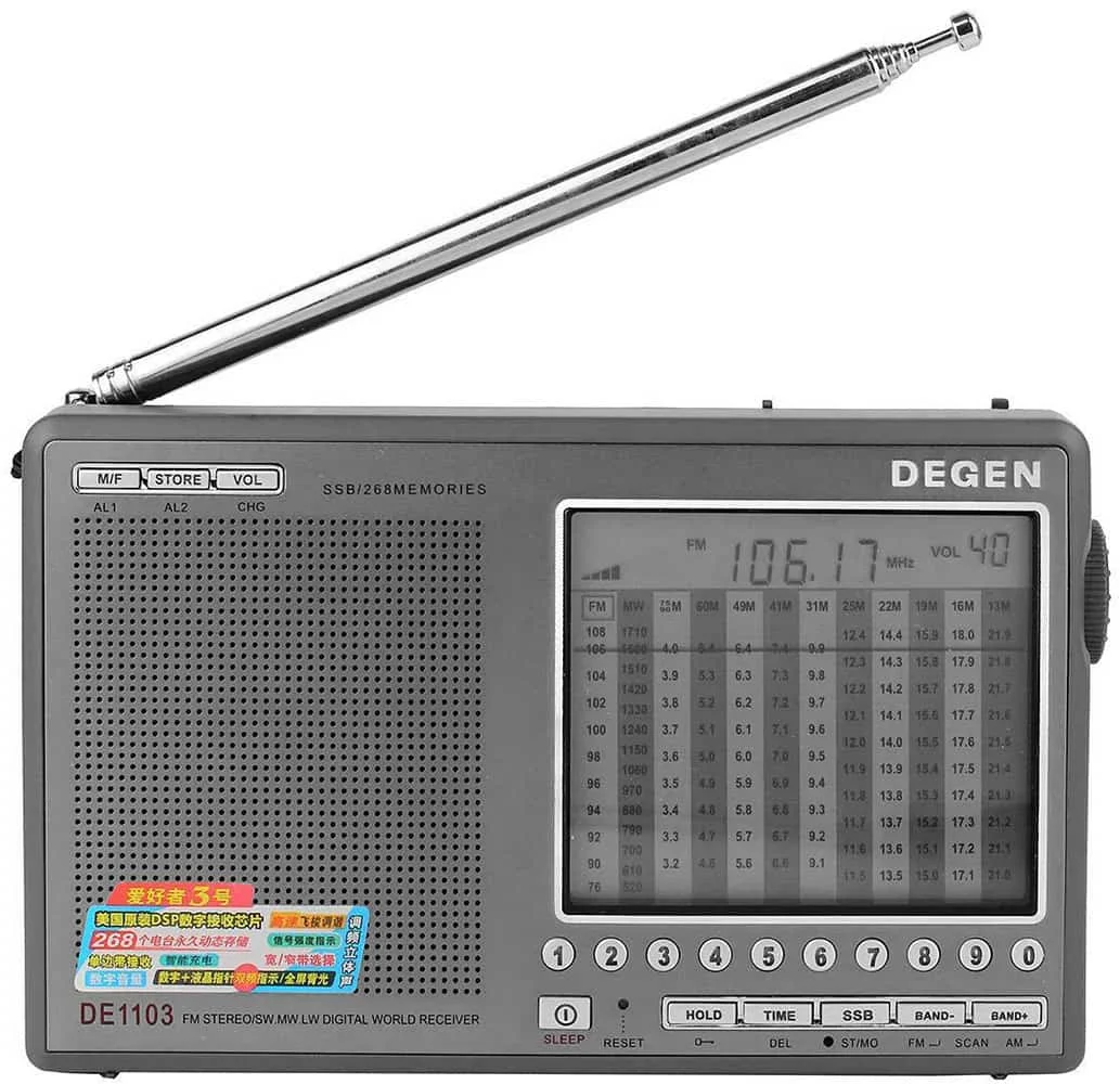 Всеволновый радиоприемник высокого класса Degen DE1103 DSP titanium | Электроника