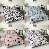 cow milk bedding set color printed duvet cover pillow case single double king size cartoon comfortable home textile