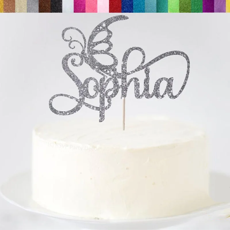 Оригинальные украшения в виде бабочки для вечерние сказочные торта с именем