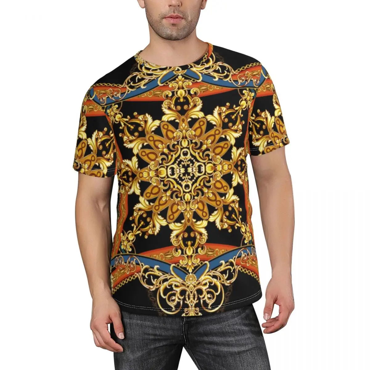 

Men's Summer Tops Shirt Beach TShirt For Men Casual Short Sleeve Clothes T-Shirt Hip Hop 3D Printing O-NeckTop