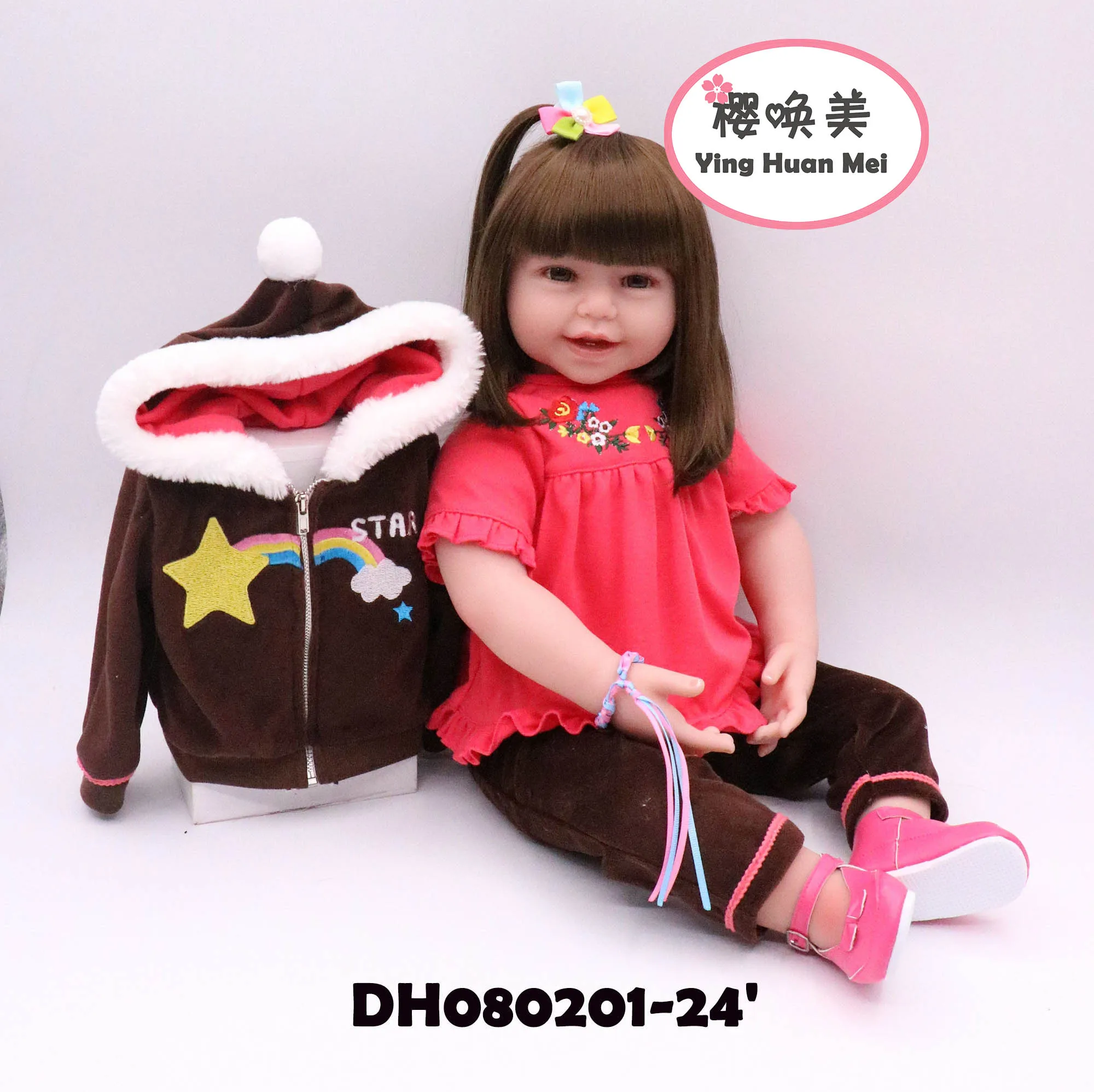 Yinghuanmei Reborn Toddler 24 &quot Утяжеленный подарочный набор для детей мягкая виниловая