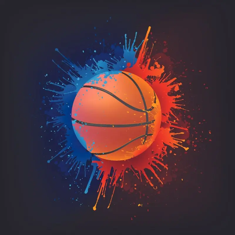 

Curtain Colorful Design Elements Basketball Poster Artistic Illustration Red Blue