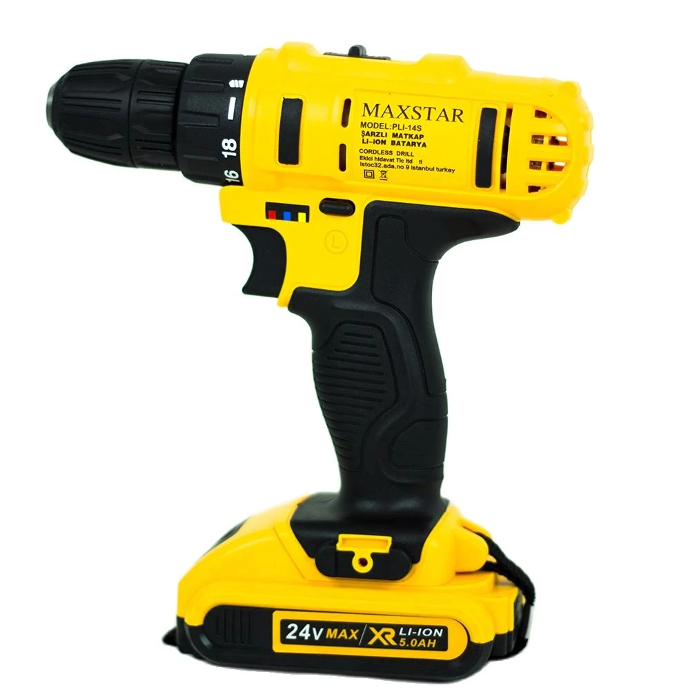 Electric Drill Maxstar Turbo Power Tools 24V 4000 Ma 2 Li-Ion Dual Cordless Professional Screwdriver Rechargeable new | Инструменты