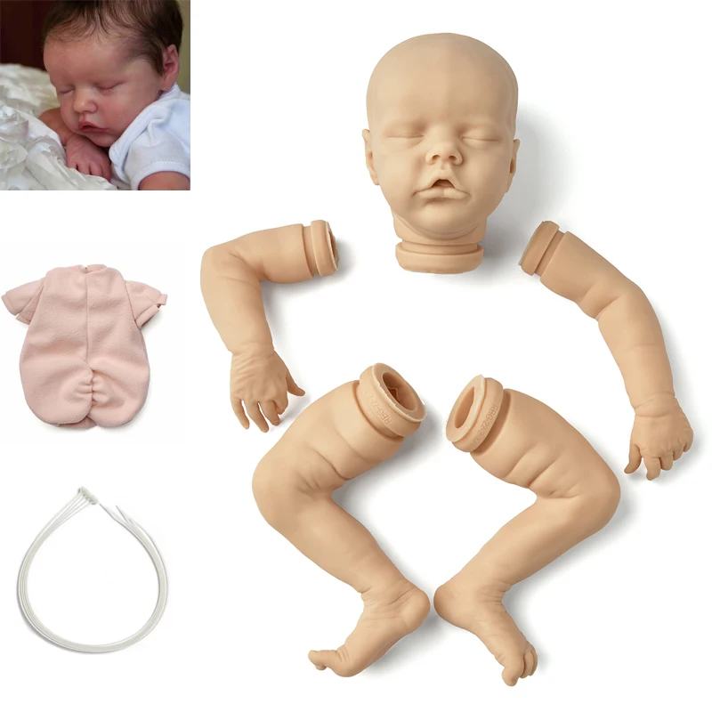 

RBG Bebe Reborn Kit 17 Inches Reborn Baby Vinyl Kit Twin B Unpainted Unfinished Unassembled Doll Parts DIY Blank Reborn Doll Kit