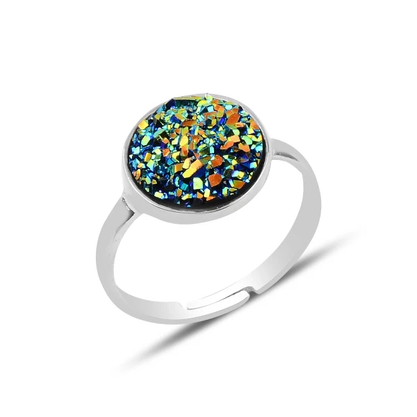 100 925 стерлингового серебра для женщин ювелирные изделия КОЛЬЦО Druzy объемного