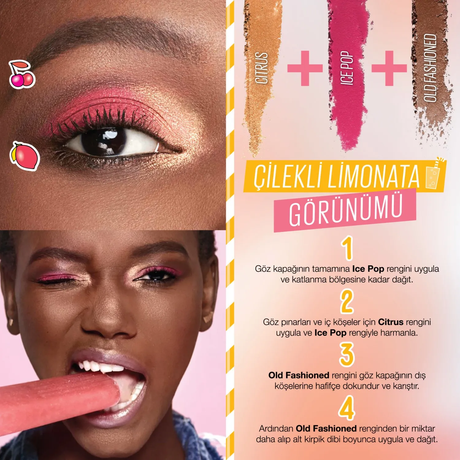 Палитра Maybelline New York Lemonade Craze | Макияж теней для век