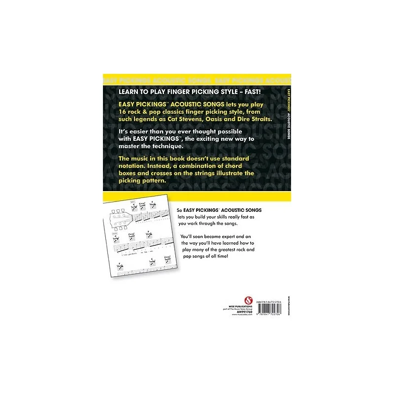 MusicSales AM991760 - EASY PICKINGS ACOUSTIC SONGS GUITAR TAB BOOK | Канцтовары для офиса и дома