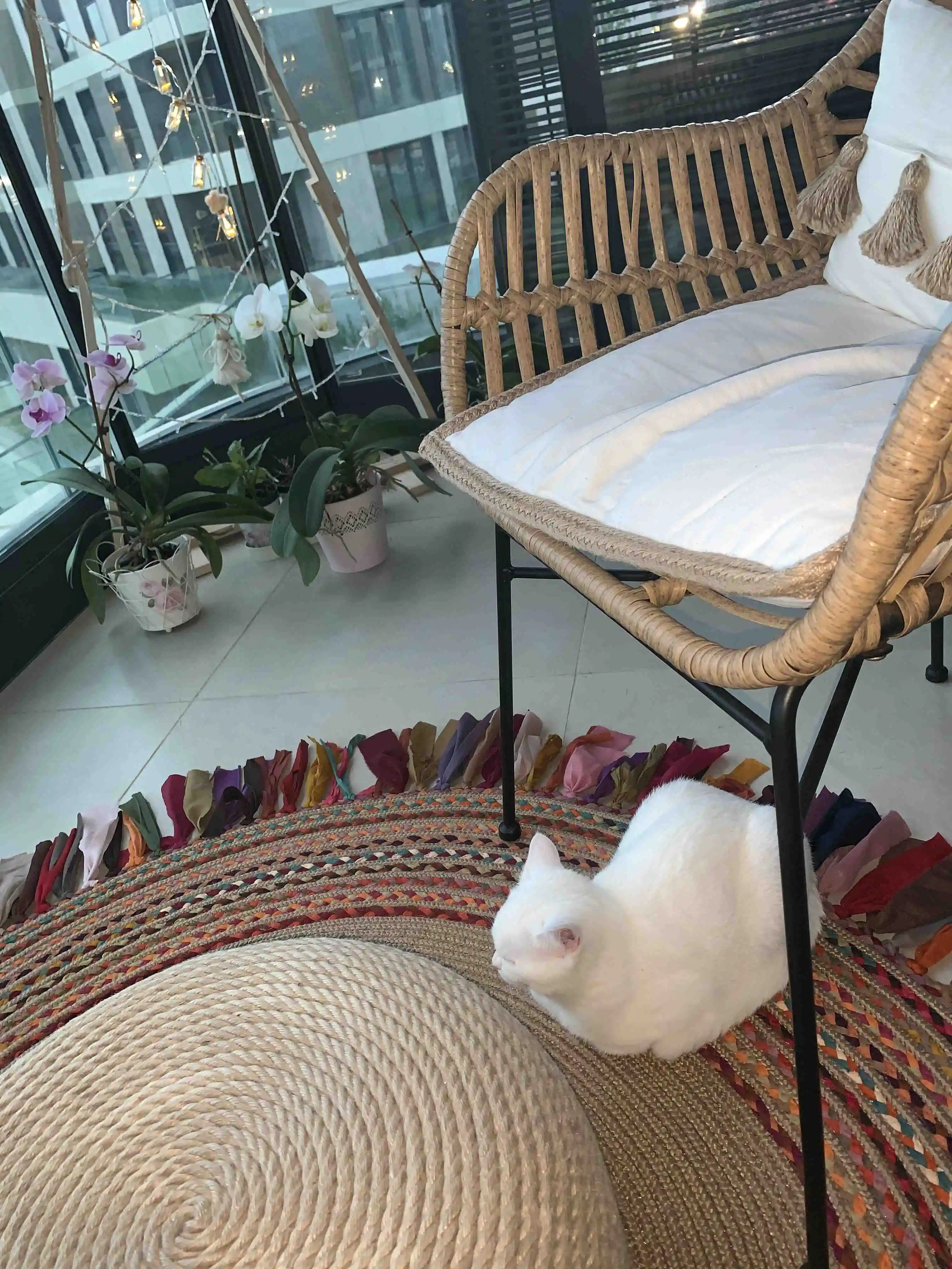 

Jut Rugs Hand-Knitted Mesh Carpet Round Vintage Runner 120x120cm