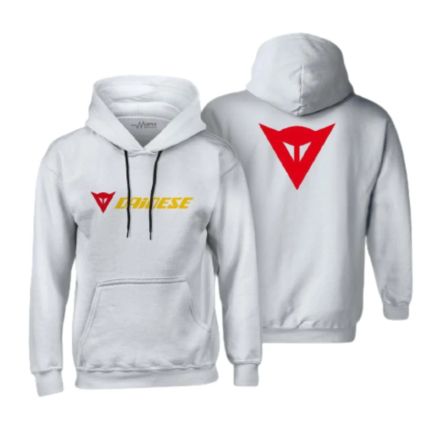 

New Fashion Spring Season Men's Hooded Sweatshirt with Dainese Printed Hoodie Thick Hooded Sweatshirt Cotton Black