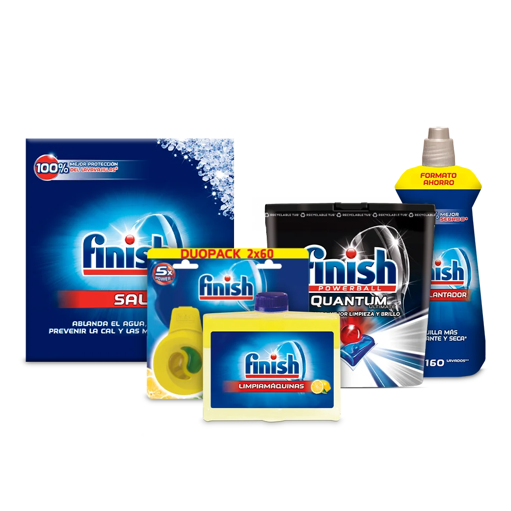 Finish Full Kit Finish Premium Kit: brightener 800ml+ Limpiamáquinas 250 ml+ Salt 2 kg+ Duplo Deo Lemon+ Quantum Finish 48- dishwasher - Тип аромата: Finish Full Kit