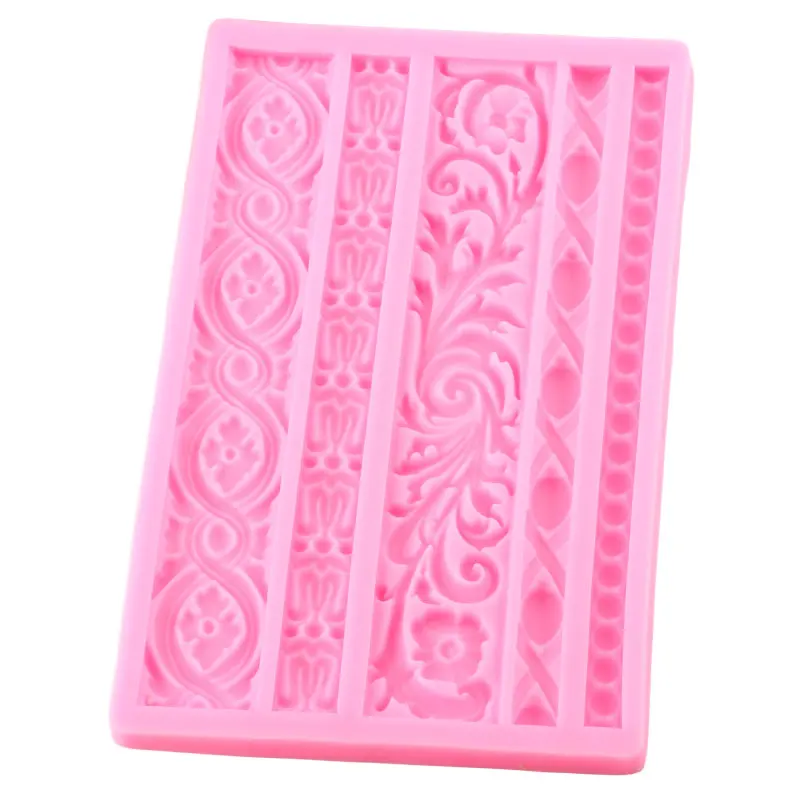 

Baroque Relief Cake Border Silicone Molds Wedding Fondant Cake Decorating Tools Candy Polymer Clay Chocolate Gumpaste Moulds