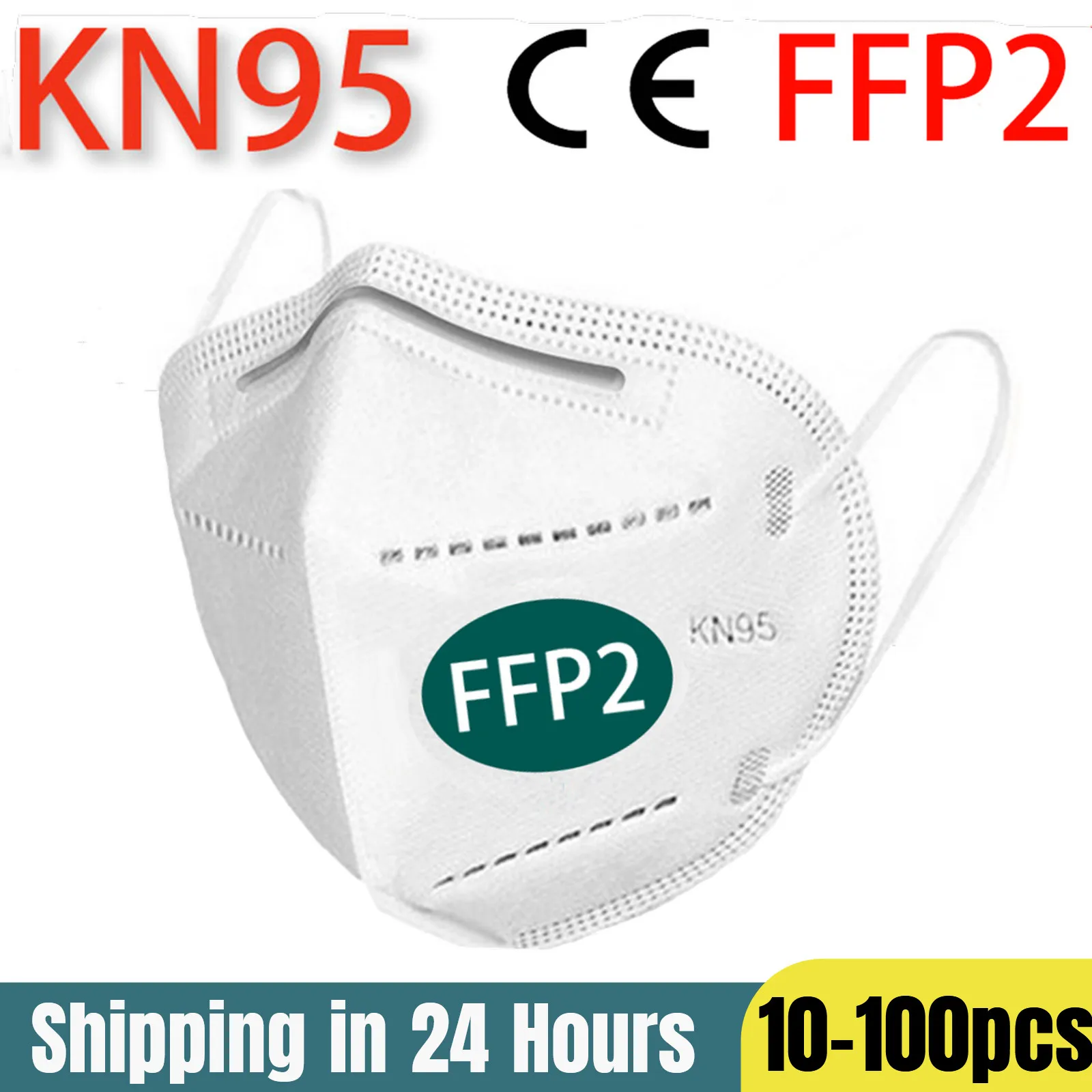 Многоразовая маска KN95 10-100 шт. защитная респираторная для защиты от пыли маски