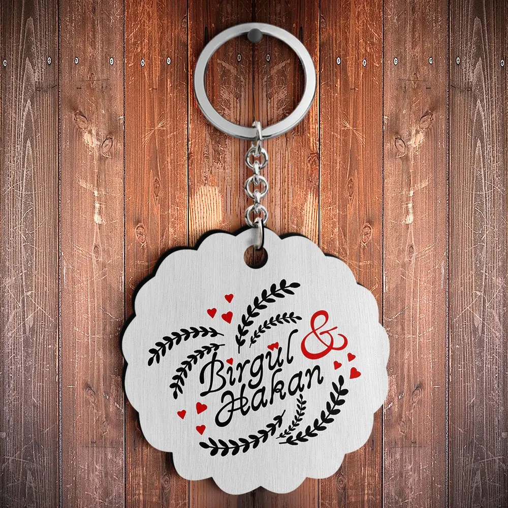 

Персонализированные ко Дню Святого Валентина дизайн деревянные Keychain-31