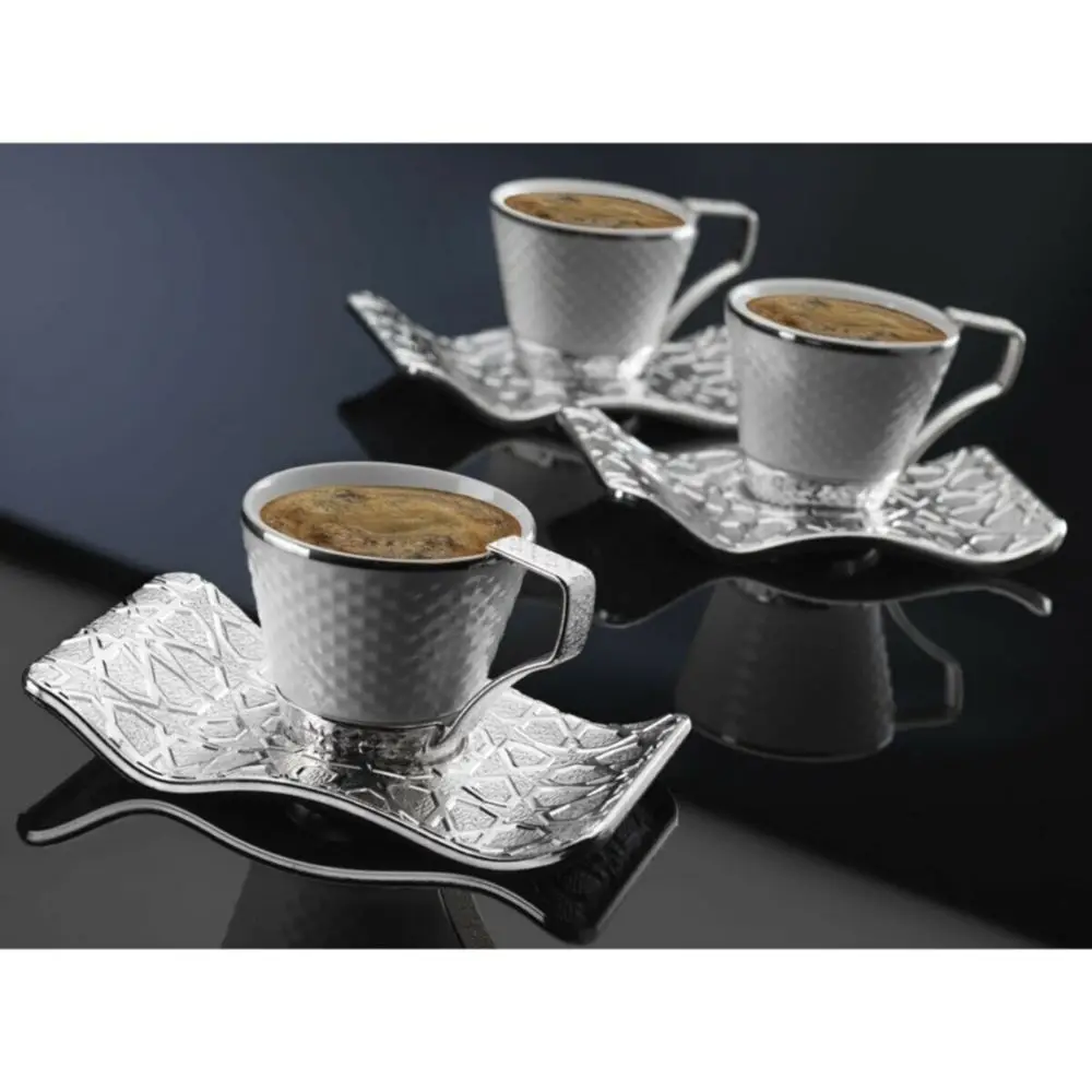 

Porcelain Luxury Coffee Cup Set Of 6 ( 12 Pcs ) Kitchen Gift Coffee Accessories Tea and Coffee Set, Lux Cup and Saucer Espresso