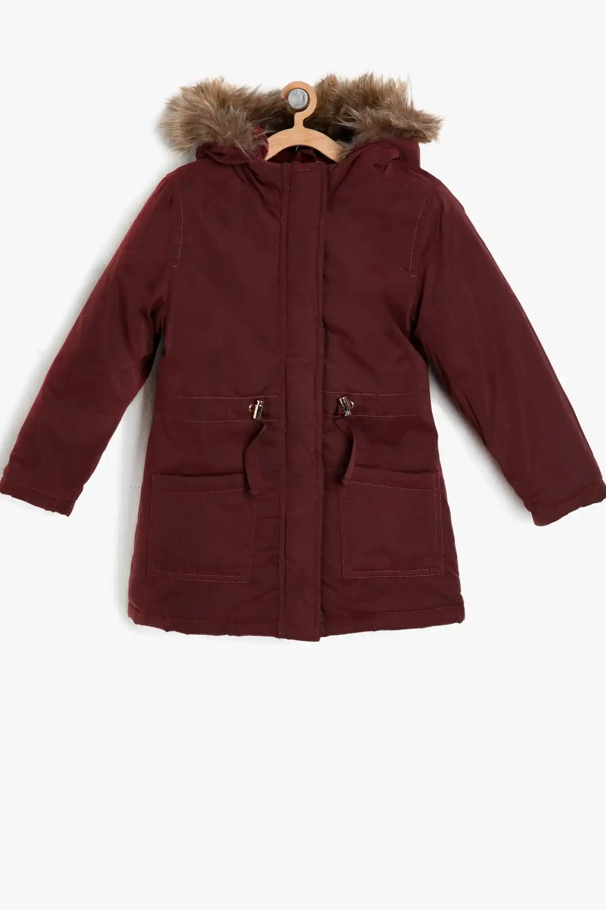 Koton Детские Бордовые женские детский жилет из искусственного меха пальто