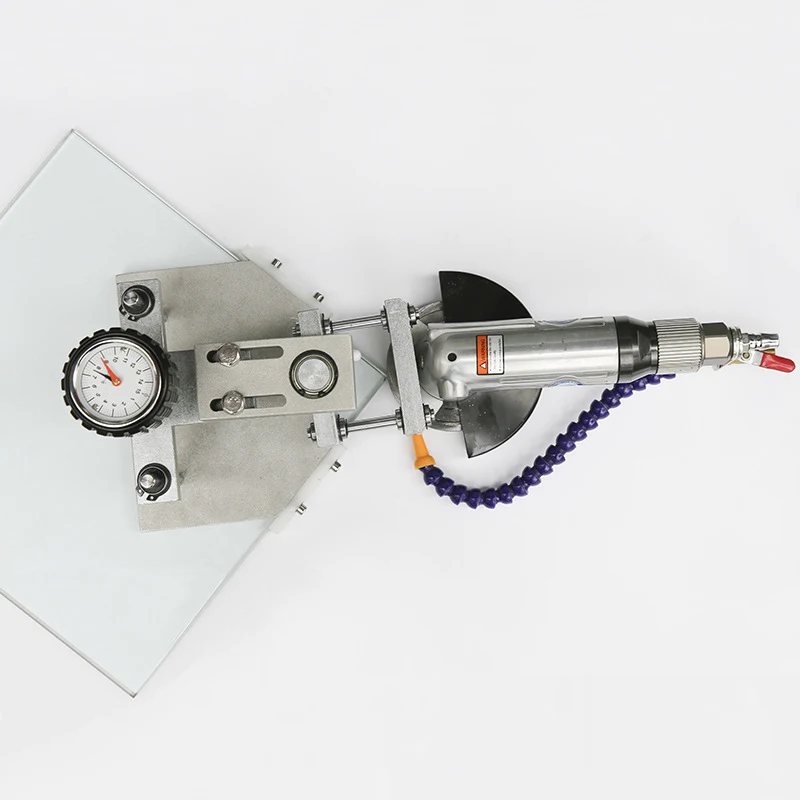 

Pneumatic corner rounding machine, for glass, ceramics, stone. Grinding tools. Glass Safety Chamfering Mill