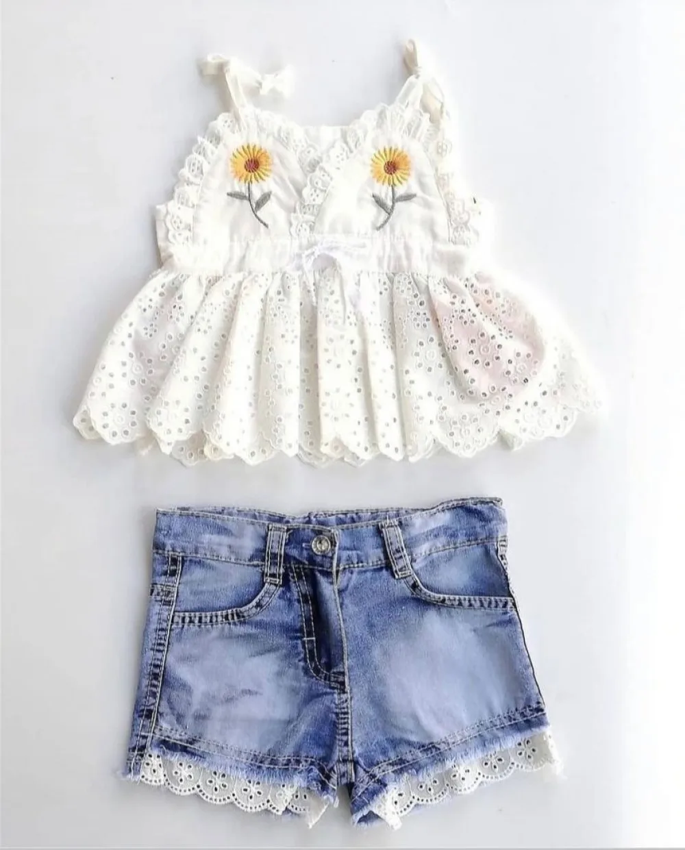 

BABYGIRL SUNFLOWER DENIM & SHIRT COUPLE