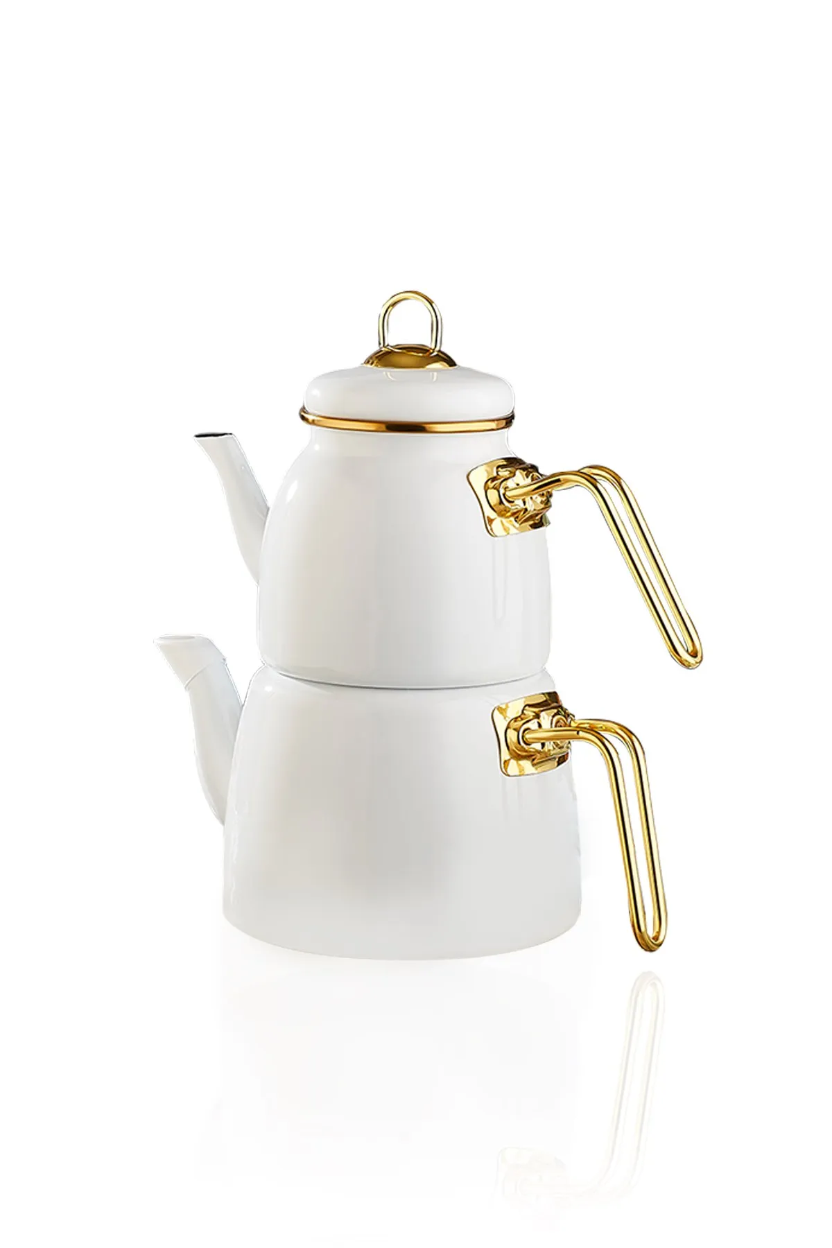 

Paçi Elite Class Enamel Luxury Teapot Set White Teapot Tea Teapot