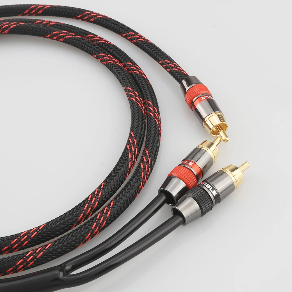 Новый Hi Fi Audiocrast A53 медный стерео RCA штекер на 2 ×RCA аудио сигнальный кабель
