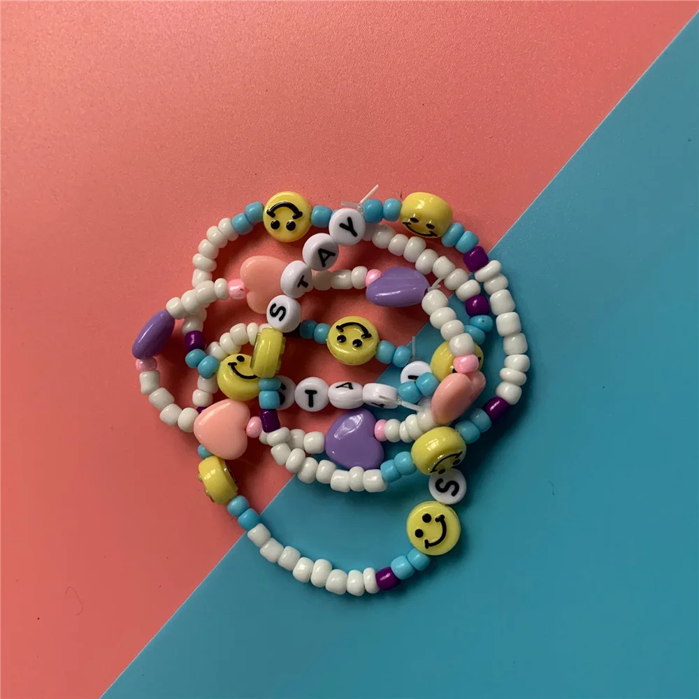 Детский Браслет Kpop Stray Love Smiley Face одинаковое гибкое украшение модное