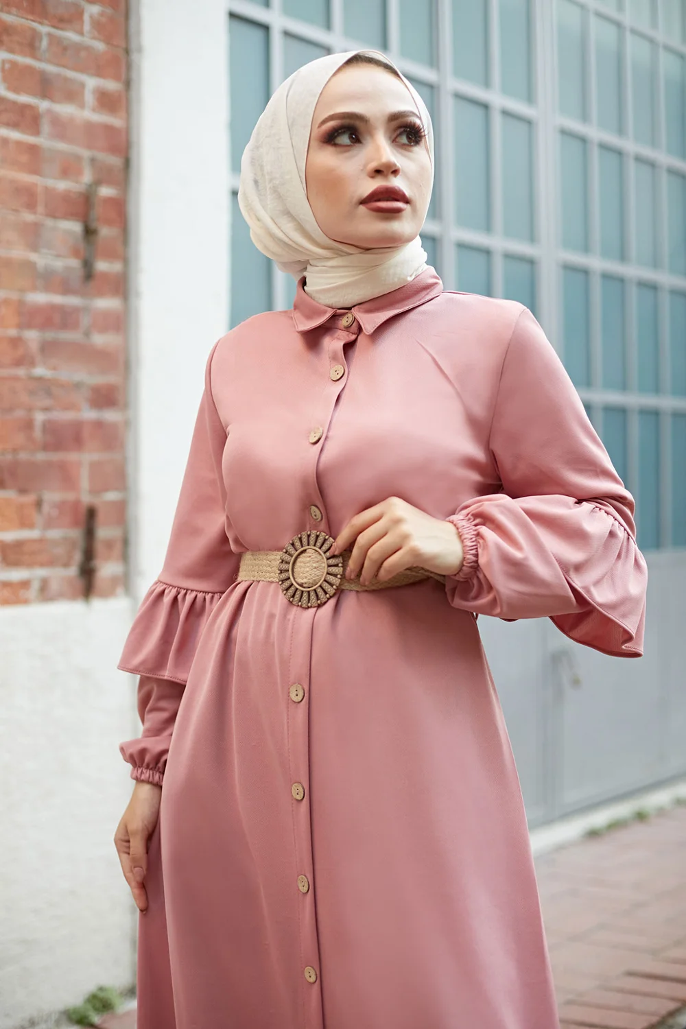 Мусульманское платье с поясом для женщин 2021 мусульманский хиджаб Дубай Дамы платье в турецком стиле абаи Длинные платья стиле из натуральн...