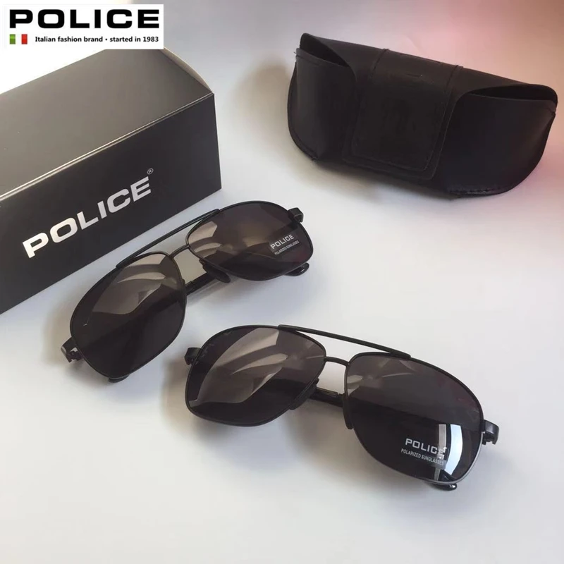 

POLICE Polarized Sunglasses For Men Women Driving Mirror Sun Glasses Mens Metal Frame Goggles UV400 Anti-Glare Sunglasses 2022