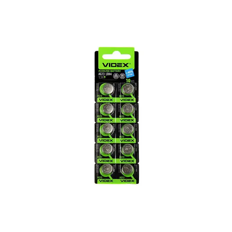 Щелочные элементы питания Alkaline Battery Videx AG13 LR44 батарейки в упаковке 10 штук |
