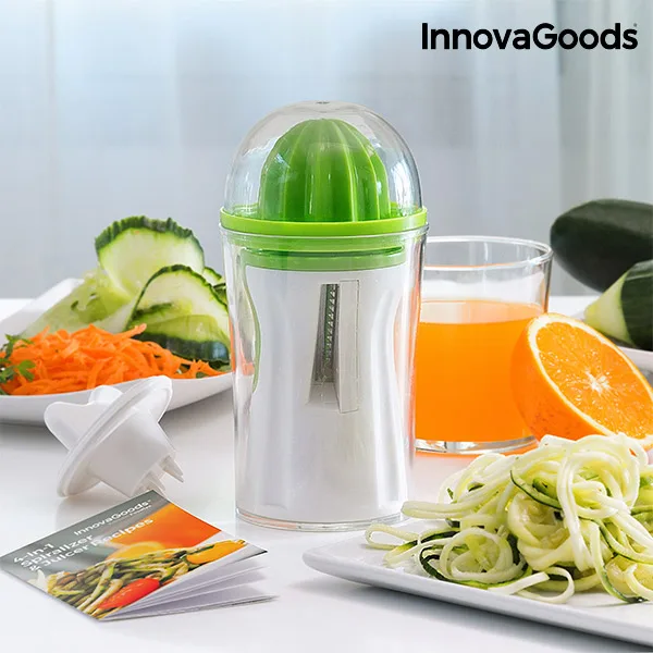 InnovaGoods 4 в 1 спиралайзер и соковыжималка с книгой рецептов| |