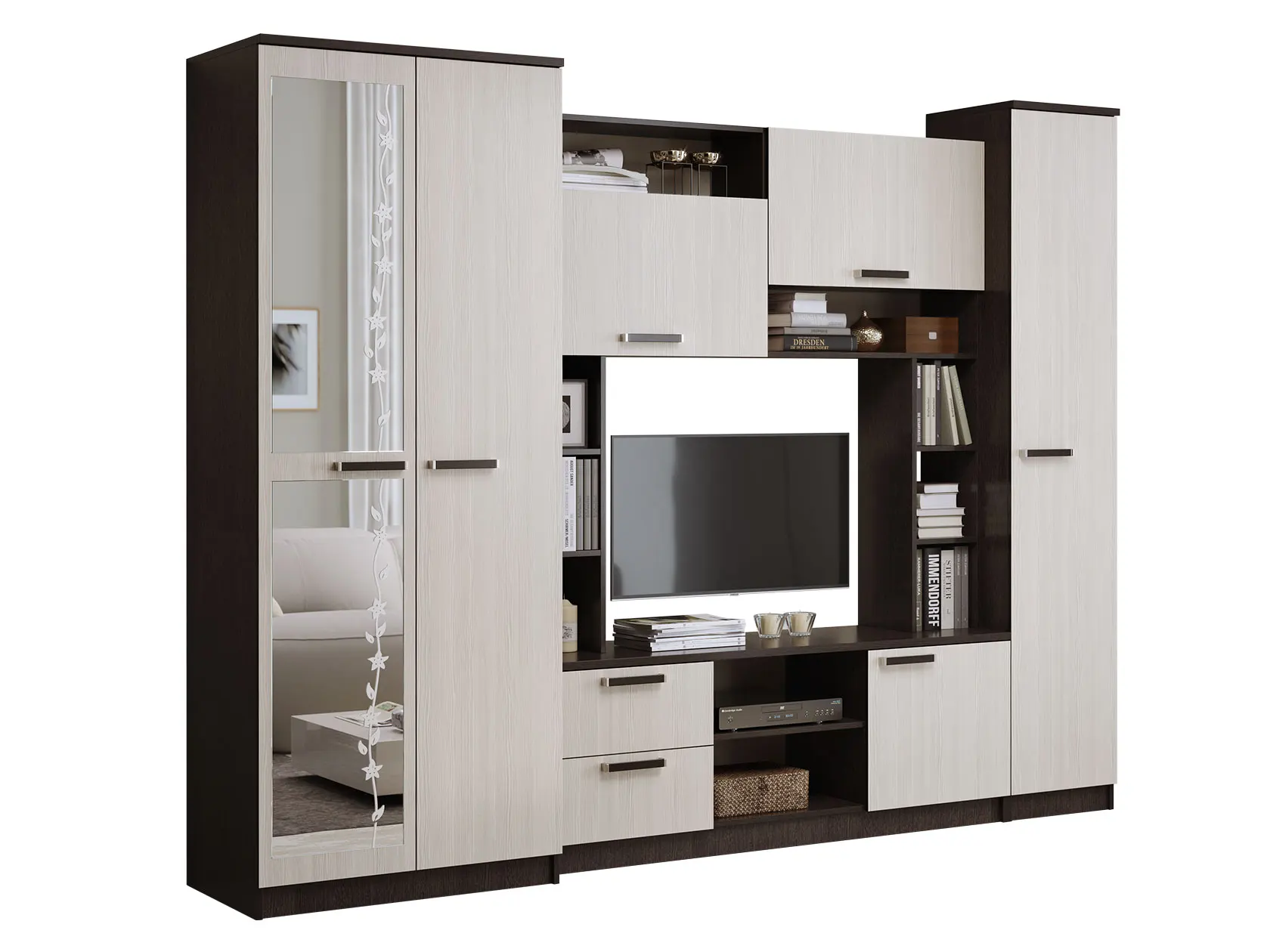 Гостиная стенка мебель Флора Венге / Лоредо |