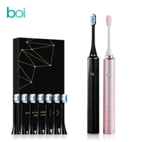boi usb rechargeable with replacement heads steel ipx7 waterproof washable smart 5 modes sonic electric toothbrush for adults