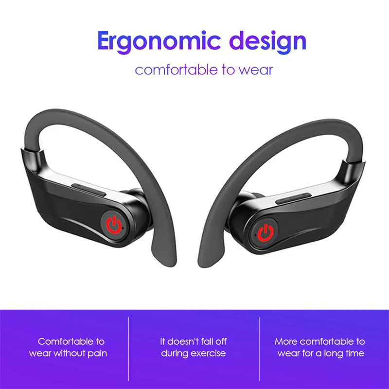 

TWS Wireless Bluetooth Earphones With Microphone Charging Box earloop Stereo Sports Waterproof Headsets For smartphone