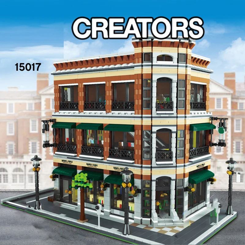 

in Stock MOC Bookstore and Star Coffee Lion Bar Pub Model Bricks City Street View Building Blocks Toys for Kids Christmas Gifts