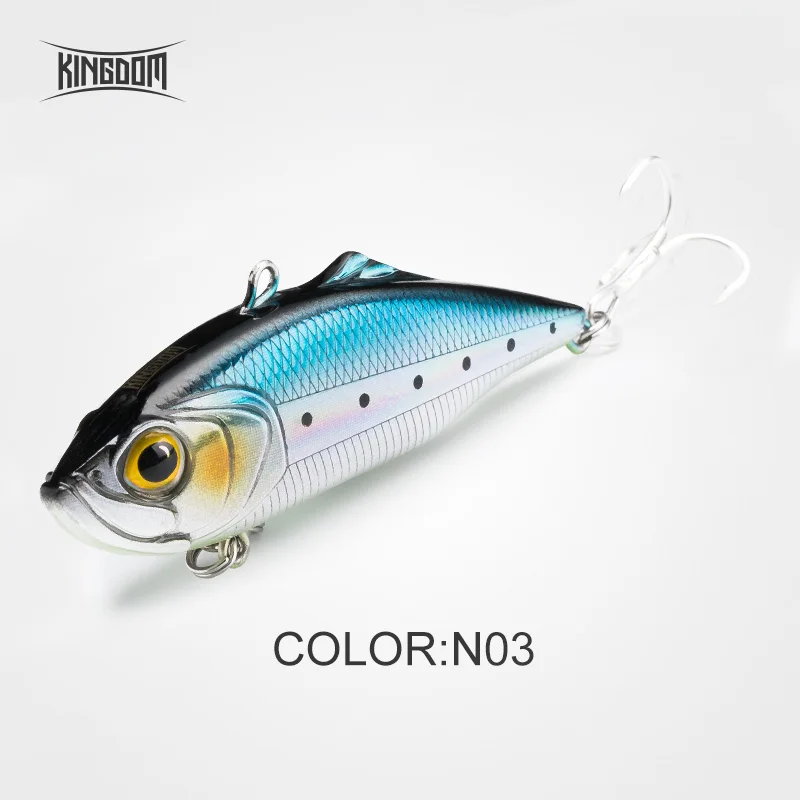 Kingdom Fishing Тонущая приманка VIB 75 мм 21,5 г/27,2 г, 60 мм 10,9 г/14,3 г жесткая приманка рыболовные снасти шесть цветов модель 5504 - Цвет: Color 03