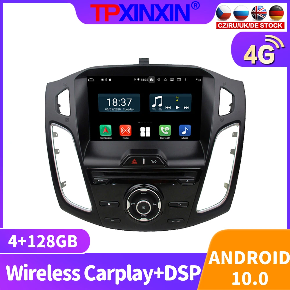 

128GB Android 10 For Ford Focus 2012 - 2015 Car Radio Multimedia Video Recorder Player Navigation GPS Accessories Auto 2din DVD