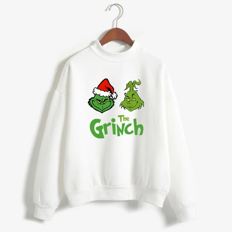 Женский свитер The Grinch, Рождественский пуловер с принтом ужасов, толстовка унисекс - Цвет: Белый