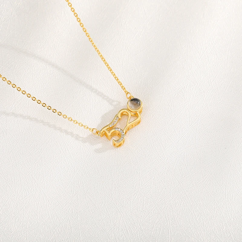 Ожерелье женское из нержавеющей стали с проекцией на 100 языках|Ожерелья